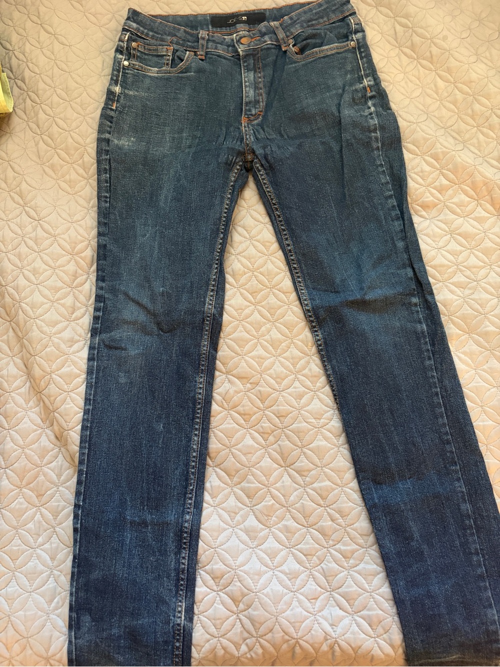 Joe's Jeans Dark Blue Denim Jeans with Orange Stitching